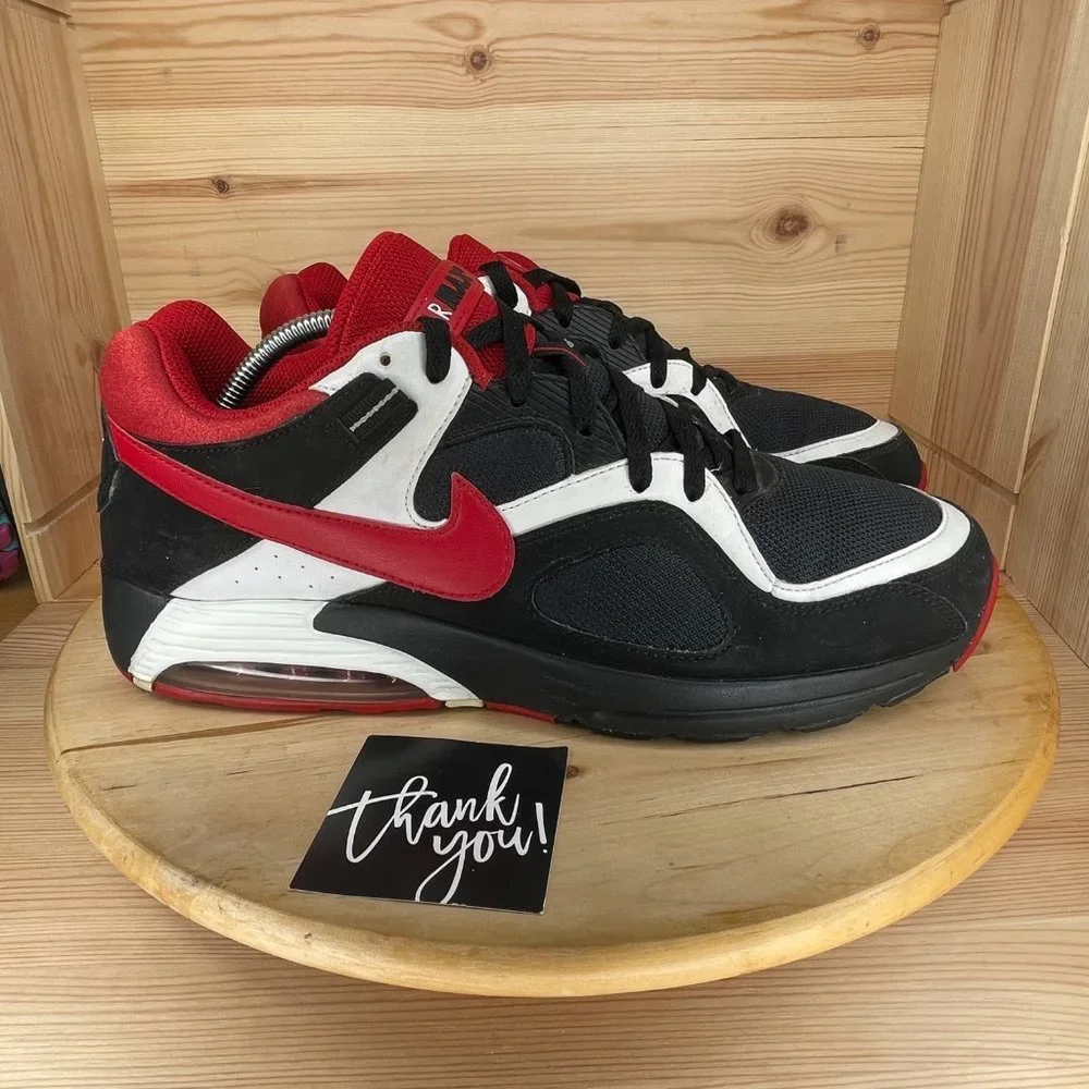 Nike Red Black Lace Up Low Top Athletic Shoes 12